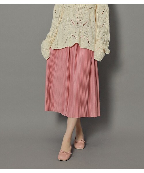 HOTPING（ホッピン）の「ウエストゴムプリーツロングスカート（スカート・レディース・Black/Pink/White/Beige/Purple・フリーサイズ）」の5枚目の写真