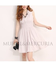 MURIEL&MERCURIA | フィット&フレア襟付タックワンピース(ワンピース)