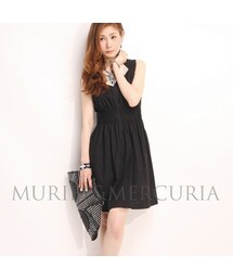 MURIEL&MERCURIA | フィット&フレア襟付タックワンピース(ワンピース)