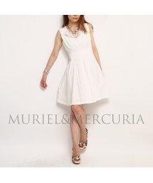 MURIEL&MERCURIA | フィット&フレア襟付タックワンピース(ワンピース)