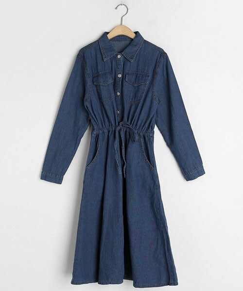 DHOLIC（ディーホリック）の「デニムシャツワンピース（シャツワンピース・レディース・ブルー/その他・FREE）」の2枚目の写真