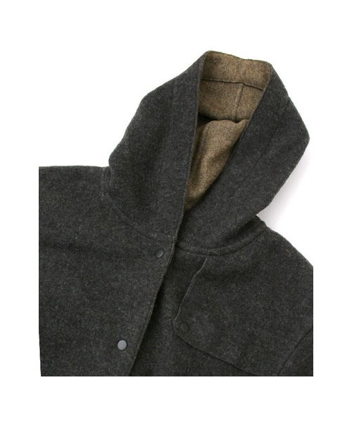 KBF（ケイビーエフ）の「ダブルフェイスフード付きコート（ジャケット/アウター・レディース・MOCHA/CHARCOAL・one）」の14枚目の写真