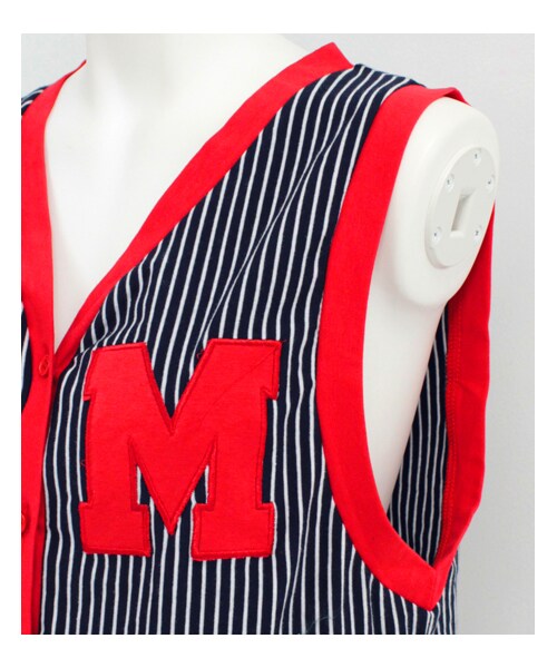 ANAP（アナップ）の「[送料無料対象商品] ストライプ柄ワッペン付きロンパース（ワンピース/ドレス・レディース・ライトブルー・one size）」の7枚目の写真