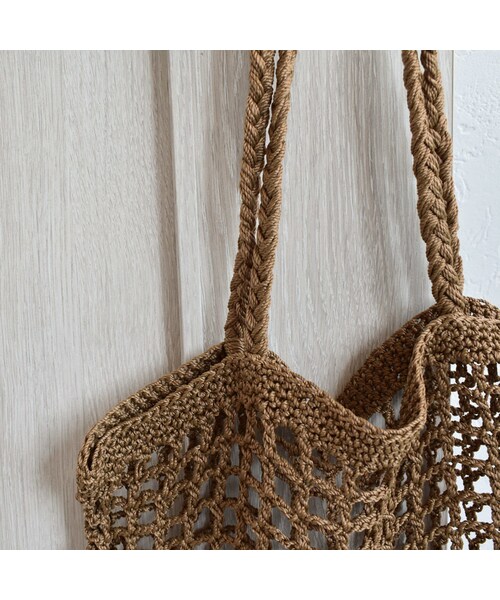 Lavish Gate（ラヴィッシュゲート）の「nh-bag2-02493　フィッシュネット スクエアトートバッグ　巾着付き　ブラウン（トートバッグ・レディース・その他）」の5枚目の写真
