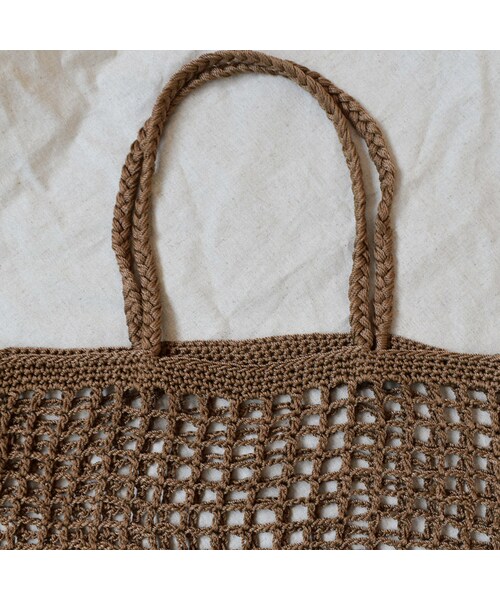 Lavish Gate（ラヴィッシュゲート）の「nh-bag2-02493　フィッシュネット スクエアトートバッグ　巾着付き　ブラウン（トートバッグ・レディース・その他）」の6枚目の写真