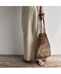 Lavish Gate | nh-bag2-02493　フィッシュネット スクエアトートバッグ　巾着付き　ブラウン(トートバッグ)