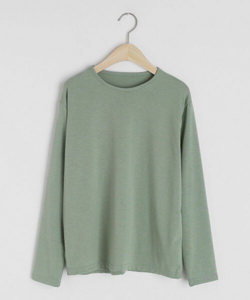 DHOLIC（ディーホリック）の「ラウンドネックTシャツ（Tシャツ/カットソー・レディース・ホワイト/ベージュ/ピンク/グリーン/ブルー/ブラック/パープル・FREE）」の4枚目の写真