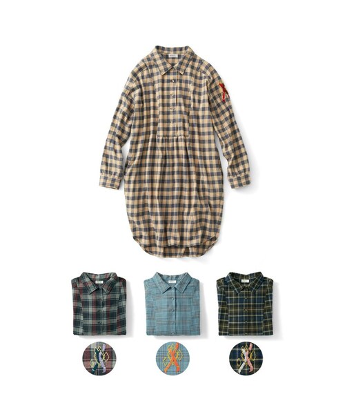 haco!(ハコ)の「pilvee with plomme ふぞろいな三つ編み刺しゅう付きチェックワンピースの会(ワンピース・レディース・Various・S /M /L /LL/MT)」の4枚目の写真