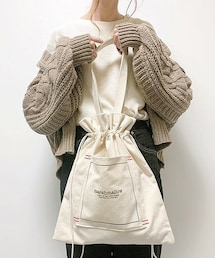DEVICE | 【インフルエンサー aiko×DEVICE コラボ】Rename 帆布 巾着トートバッグ /ハンドバッグ (ユニセックス) 《ZOZO限定》W(トートバッグ)