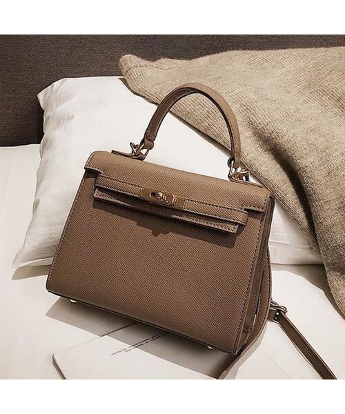 No Brand ノーブランド の 再入荷 クラシカルレディ ハンド バッグ グレージュ ハンドバッグ Wear