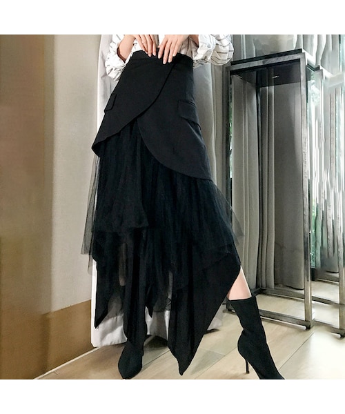 Drug Honey ドラッグハニー の ハイウエストメッシュギャザースカート X 537 ワンピース Wear