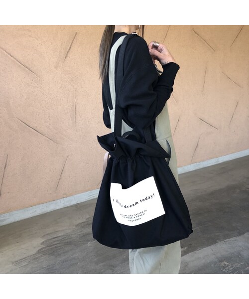 copine（コピン）の「ロゴポケット巾着トートバッグ(2color)【クリックポスト対象商品】（トートバッグ・レディース・その他）」の6枚目の写真