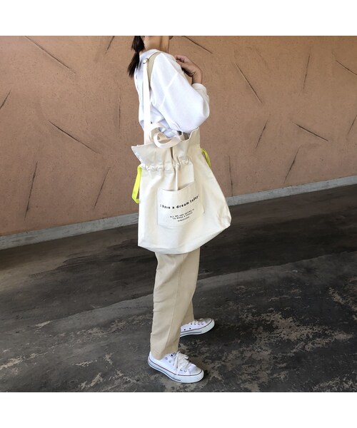 copine（コピン）の「ロゴポケット巾着トートバッグ(2color)【クリックポスト対象商品】（トートバッグ・レディース・その他）」の4枚目の写真