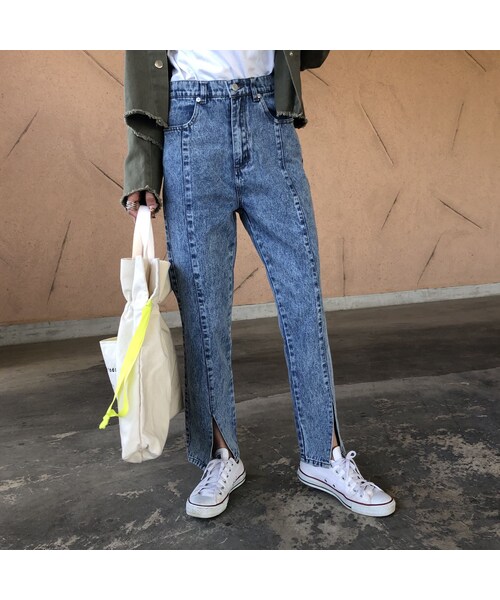 copine(コピン)の「リラックスシルエット!裾センタースリットオーガニックデニムパンツ【クリックポスト対象商品】(デニムパンツ・レディース・その他)」の12枚目の写真
