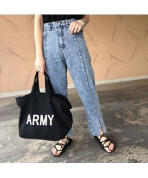 copine | リラックスシルエット！裾センタースリットオーガニックデニムパンツ【クリックポスト対象商品】(デニムパンツ)