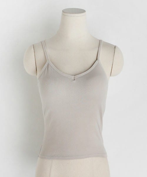 DHOLIC(ディーホリック)の「クロップドカップスリーブレス(キャミソール・レディース・ホワイト/ブラック/ベージュ/グリーン/グレー・FREE)」の4枚目の写真