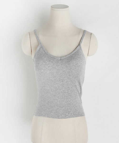 DHOLIC(ディーホリック)の「クロップドカップスリーブレス(キャミソール・レディース・ホワイト/ブラック/ベージュ/グリーン/グレー・FREE)」の3枚目の写真