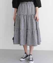 DHOLIC | ギャザーギンガムチェックスカート(スカート)