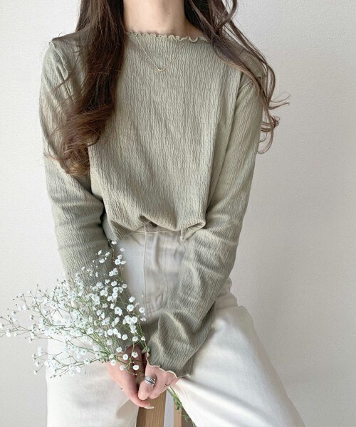 chocomee（チョコミー）の「メロウデザイントップス（シャツ/ブラウス・レディース・ホワイト/ブラック/グリーン/ブルー・FREE）」の3枚目の写真