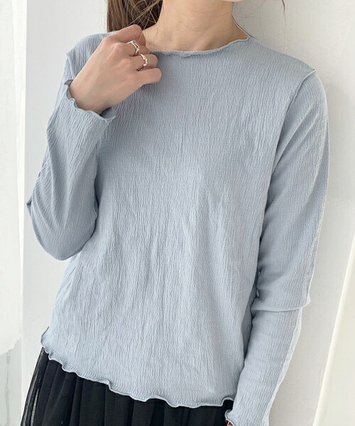 chocomee（チョコミー）の「メロウデザイントップス（シャツ/ブラウス・レディース・ホワイト/ブラック/グリーン/ブルー・FREE）」の4枚目の写真