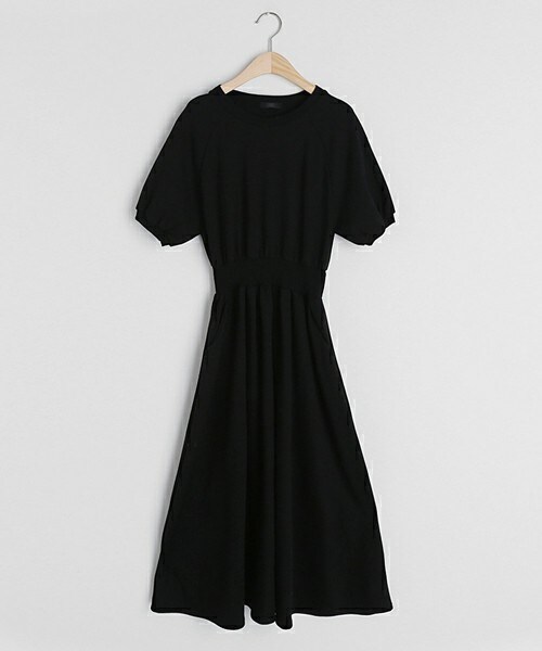 DHOLIC（ディーホリック）の「ショートスリーブスウェットワンピース（ワンピース・レディース・グリーン/ベージュ/ブラック・FREE）」の2枚目の写真