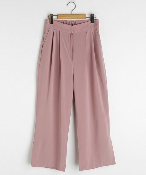 DHOLIC（ディーホリック）の「タックスリットワイドスラックス（その他パンツ・レディース・グリーン/ベージュ/ブルー/ブラック/ピンク・FREE）」の5枚目の写真