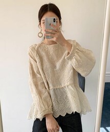 DHOLIC | 刺繍アイレットレースブラウス(シャツ/ブラウス)