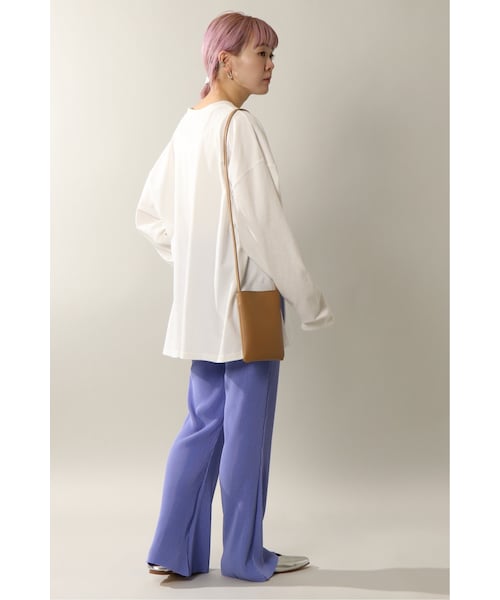 notch.(ノッチ)の「プリーツフレアパンツ(パンツ・オフホワイト/ブラック/ミントグリーン/ターコイズブルー/ソフトパープル/ライラック/パープル・M(9ゴウ)/トールM)」の6枚目の写真