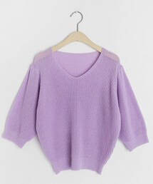 DHOLIC | Vネックハーフスリーブニット(ニット/セーター)
