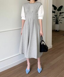 DHOLIC | コントラストパフワンピース(ワンピース)