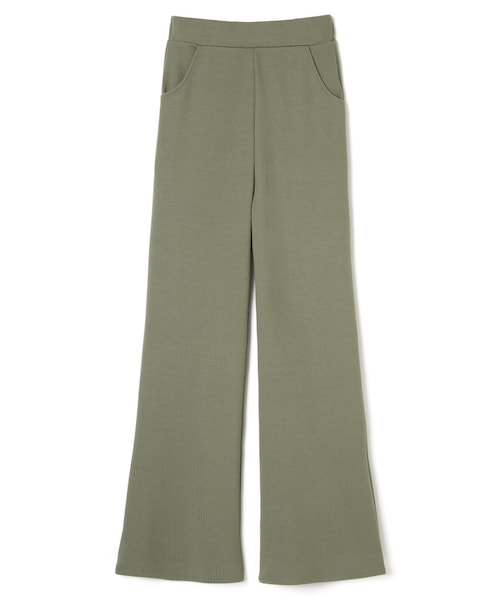 GRL（グレイル）の「リブフレアパンツ（その他パンツ・レディース・アイボリー/オリーブ・S）」の2枚目の写真