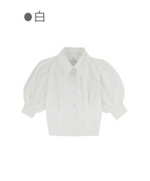 Bobon21 | 清楚ガーリーパフスリーブ半袖ブラウス-全２色-(シャツ/ブラウス)