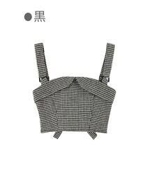 Bobon21 | ミニ千鳥柄バックリボンビスチェ-全２色-(シャツ/ブラウス)