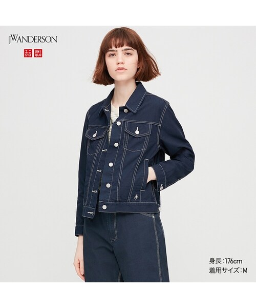 UNIQLO（ユニクロ）の「トラッカージャケット（その他アウター・レディース・OFF WHITE 01/NAVY 69・XXL/XL/XS/L/M/S）」の2枚目の写真