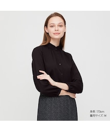 UNIQLO | レーヨンフリルブラウス（長袖）(シャツ/ブラウス)