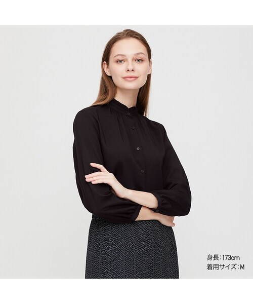 【新品未使用】UNIQLO レディース長袖silkブラウス ユニクロ公式 | シルクブラウス（長袖）