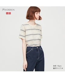 UNIQLO | コットンリネンボーダーT（半袖）(Tシャツ/カットソー)
