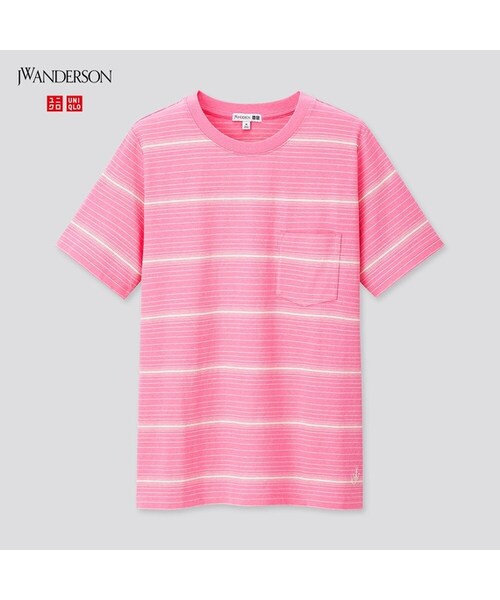 UNIQLO（ユニクロ）の「コットンリネンボーダーT（半袖）（Tシャツ/カットソー・レディース・OLIVE 57/OFF WHITE 01/PINK 12・L/XXL/XL/XS/S/M）」の3枚目の写真
