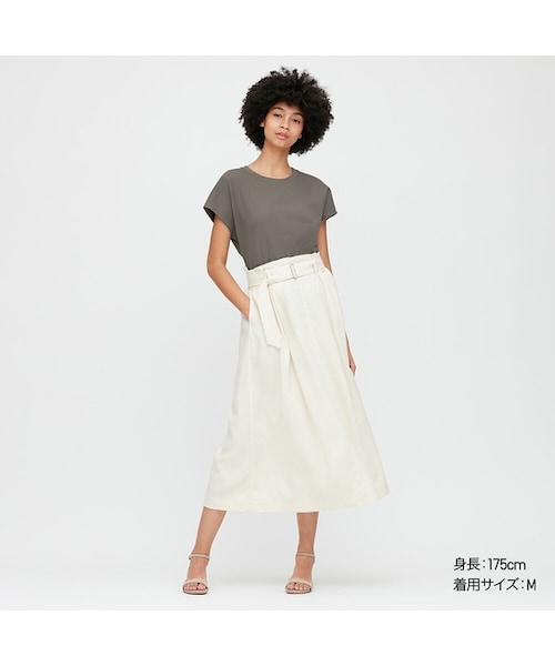 UNIQLO（ユニクロ）の「コットンリラックスフレンチスリーブT（半袖）（Tシャツ/カットソー・レディース・OLIVE 56/BROWN 36/GRAY 07/BLACK 09/WHITE 00/BEIGE 32/NATURAL 30・3XL/S/M/L/XXL/XS/XL）」の4枚目の写真