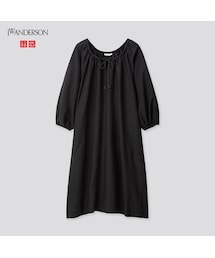 UNIQLO | リネンブレンドギャザーワンピース（7分袖）(ワンピース)