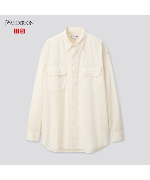 UNIQLO（ユニクロ）の「シャンブレーシャツ（長袖）（シャツ/ブラウス・メンズ・BLUE 64/BLUE 62/OFF WHITE 01・M/XL/XXL/L/XS/S）」の2枚目の写真