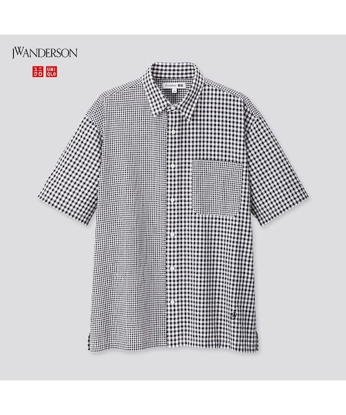 UNIQLO（ユニクロ）の「シアサッカーシャツ（半袖）（シャツ/ブラウス・メンズ・BLUE 61/NAVY 69/OLIVE 57/BLUE 68・XS/S/3XL/XXL/4XL/L/XL/M）」の4枚目の写真