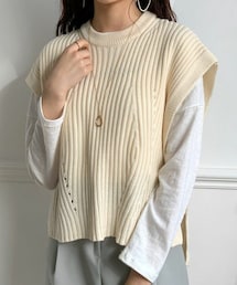 DHOLIC | アンバランスリブベスト(ベスト)