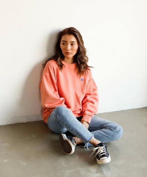 Auntie Rosa Holiday(アンティローザホリデー)の「PigmentCrew PO(スウェット・レディース・イエロー/グレー/ベージュ/グリーン/オレンジ・MEDIUM/LARGE/X-LARGE)」の5枚目の写真