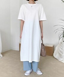 DHOLIC | バックスリットロングTシャツ(Tシャツ/カットソー)