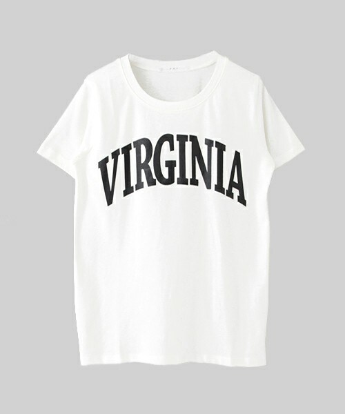 KBF(ケイビーエフ)の「VIRGINIA印字T恤(Tシャツ/カットソー・レディース・灰色/藏青色/白色・one)」の2枚目の写真