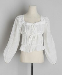 DHOLIC | スクエアフリルリボンブラウス(シャツ/ブラウス)