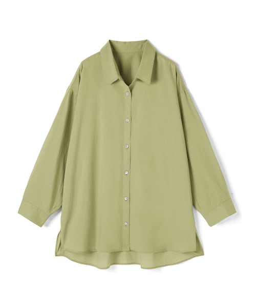 GRL（グレイル）の「コットンロングシャツ（シャツ/ブラウス・レディース・ラベンダー/グリーン/ベージュ・F）」の3枚目の写真