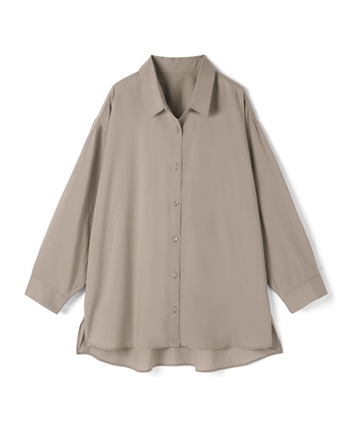 GRL（グレイル）の「コットンロングシャツ（シャツ/ブラウス・レディース・ラベンダー/グリーン/ベージュ・F）」の2枚目の写真