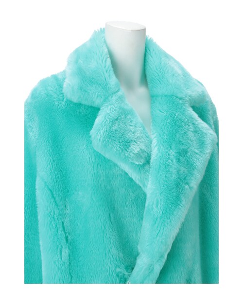 G.V.G.V.（ジーヴィージーヴィー）の「FAUX FUR DOUBLE FRONT COAT（ジャケット/アウター・レディース・GREEN・36）」の4枚目の写真